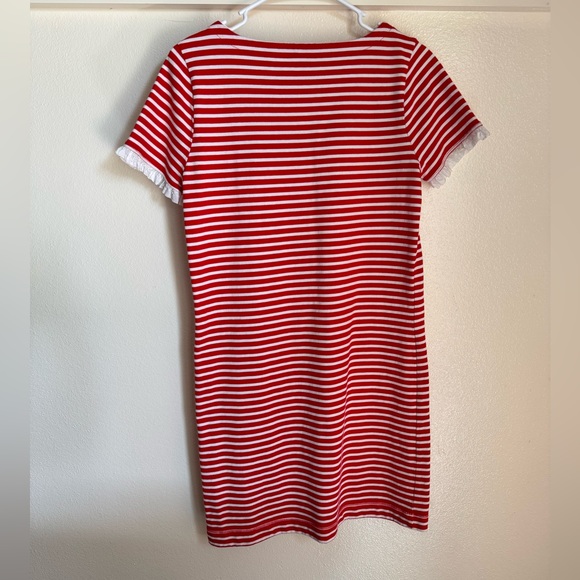 J. Crew S Red White Stripped Cotton Shirt Dress - Picture 7 of 9